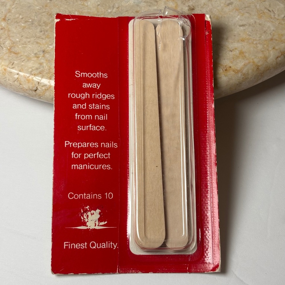 Vintage Revlon Nail Smoothers 8 Count Wooden Emery Boards Manicure Prep File